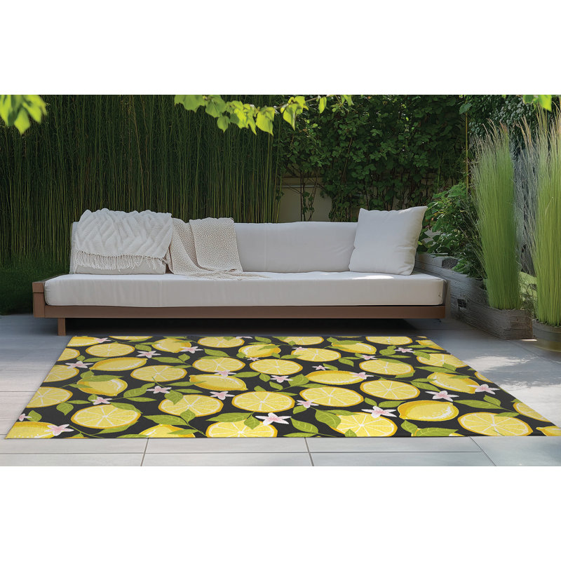 Lemons Outdoor Rug, Rectangle 2' x 3'