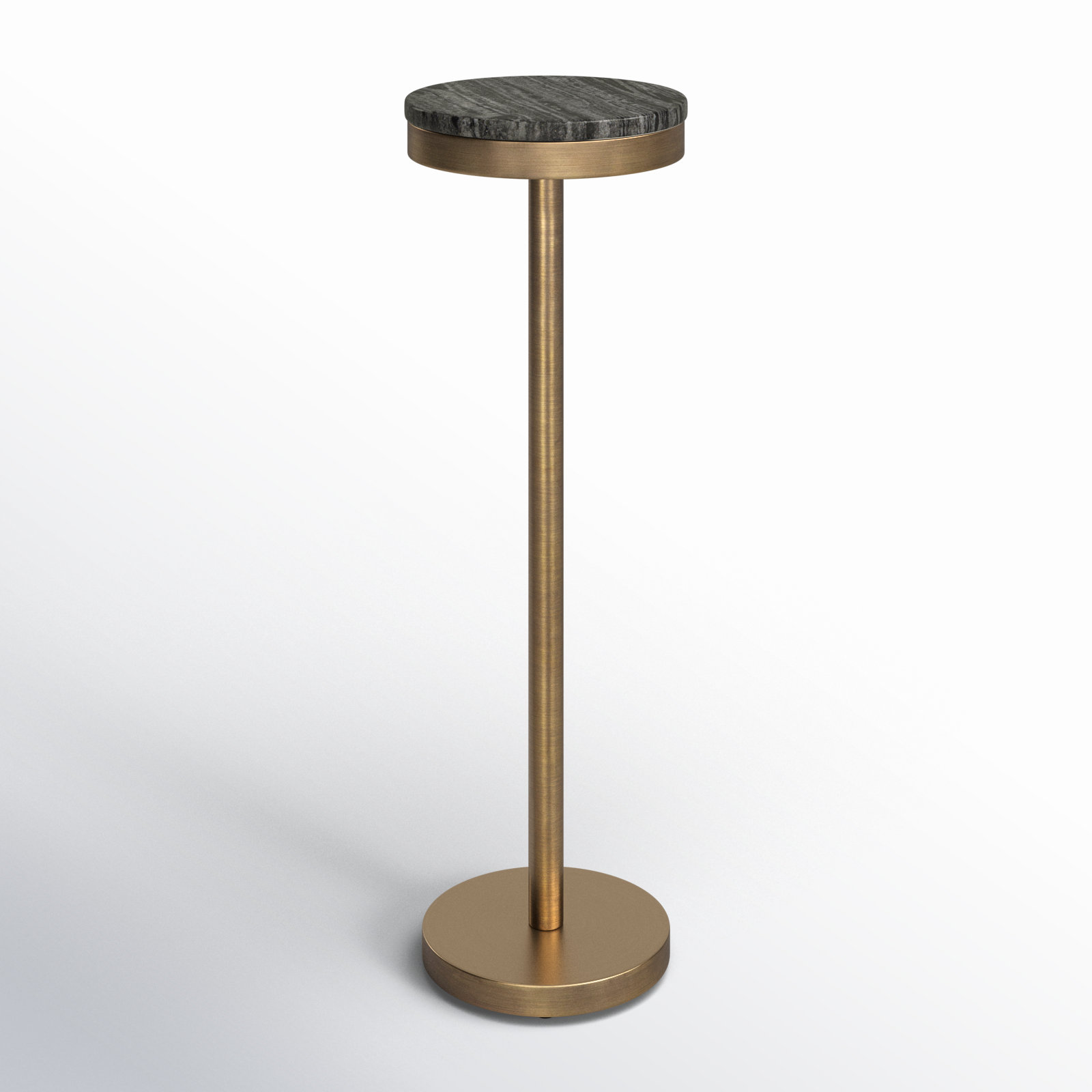 Shay Drink Table, Natural Oak, Black Marble