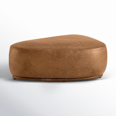 Adna 44" Genuine Leather Triangular Upholstered Ottoman