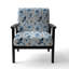 Fauteuil d'appoint rembourré bleu et blanc arctique motif botanique II