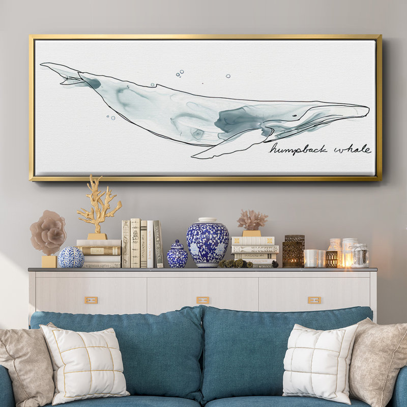 Baleine II - toile encadrée, H 12 po x l 30 po