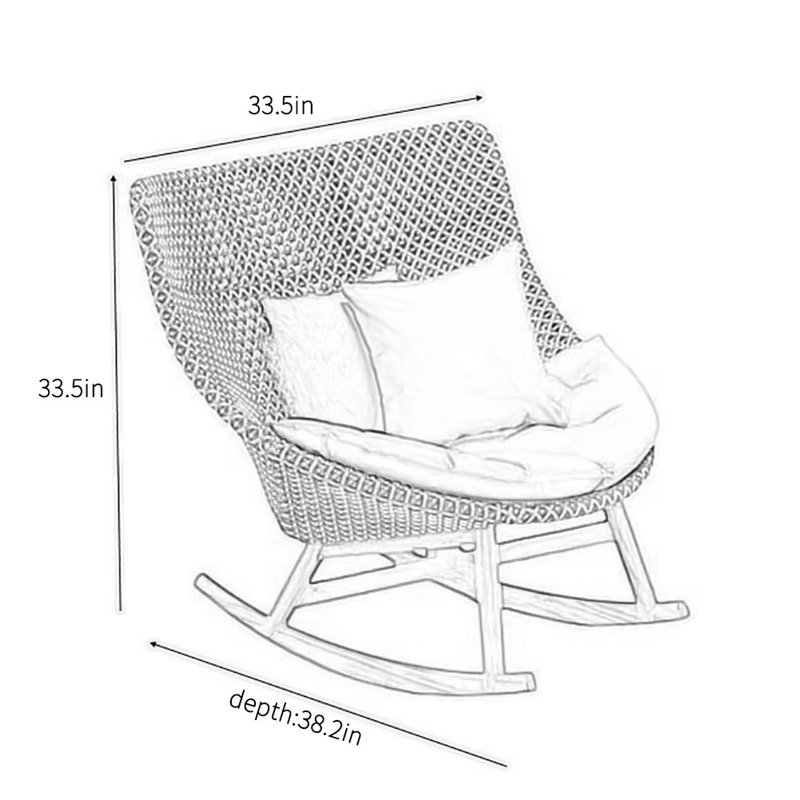 Chaise berçante Nordic Simple, Rouge