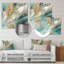 Golden Hour In Turquoise Waves IV - Décoration murale abstraite en métal-87827295