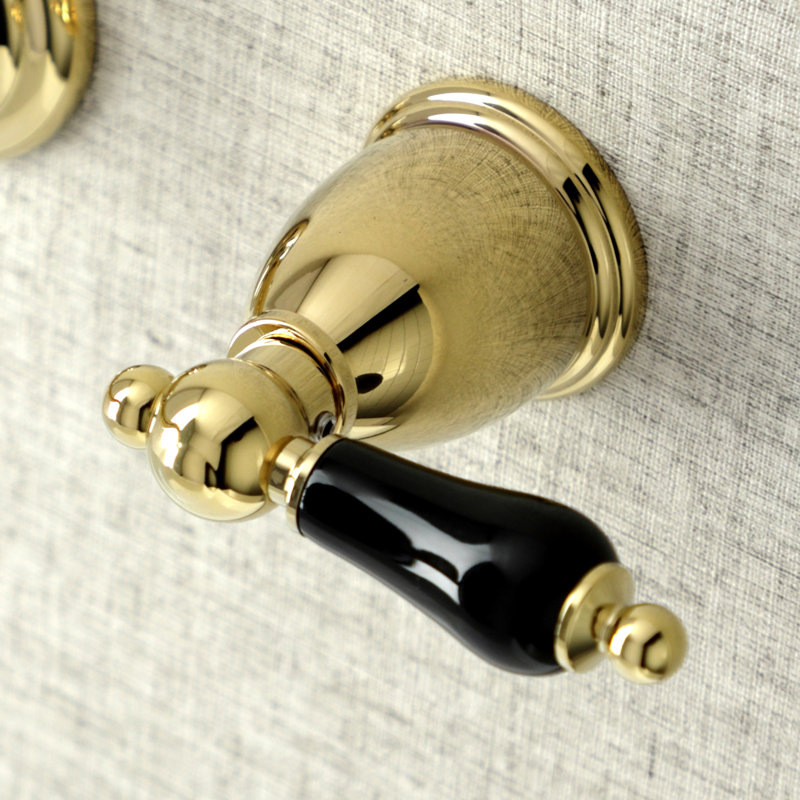 Kingston Brass Duchess Two-Handle Wall Mount Bathroom Faucet, Polished Brass
