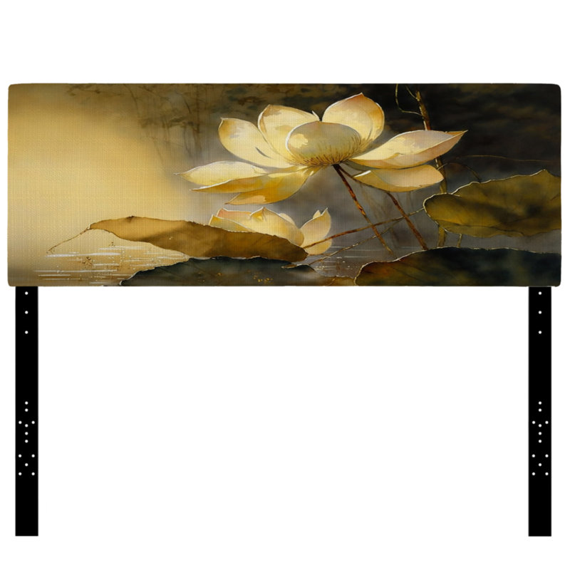 Richerson - Tête de lit tapissier à motif floral Lotus, Grand