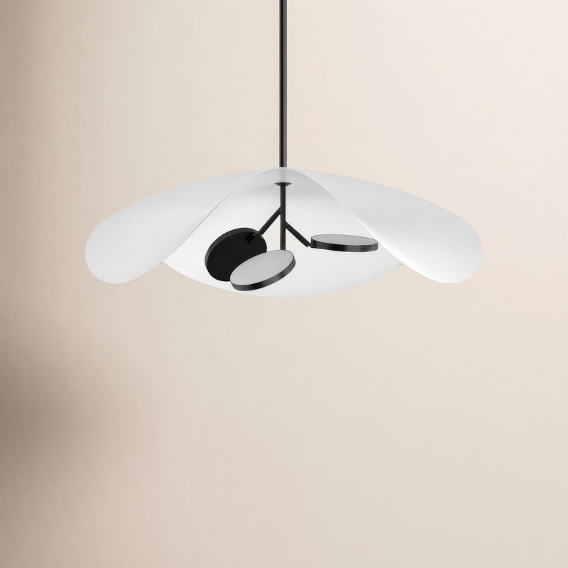 Luminaire suspendu 3 lumières Hinton, Blanc / noir