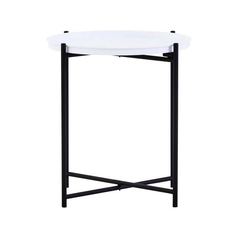 Alexica End Table, White, Black