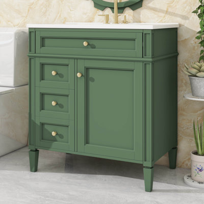 Innovative 30" Bathroom Vanity With Sink, 2 Drawers, One Cabinet, Plus A Tip-Out Drawer