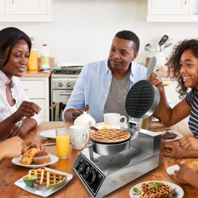 Commercial Waffle Maker, 110V 1200 W Stainless Steel Nonstick Waffle Maker for Home and Restaurant