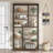 78.7" Extra Tall 8-Tier Rustic Brown Staggered Etagere Bookcase