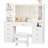 49.2" Makeup Vanity With 8 Drawers & Power Outlet And Glass Top 