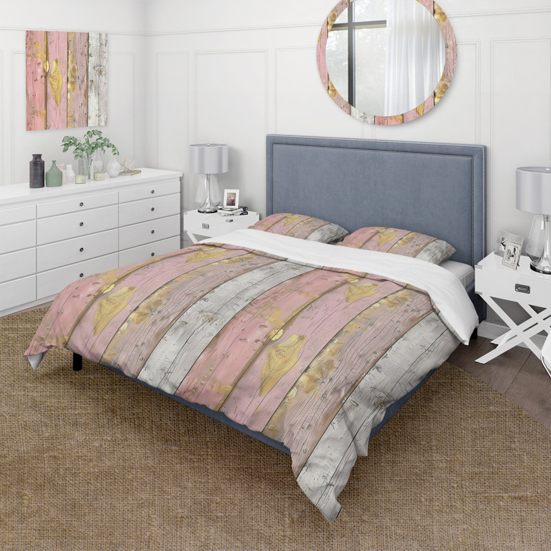 Ensemble de housse de couette Gold Vintage Barnwood Charm III - Country, Housse de couette très grand + 2 taies décorativ