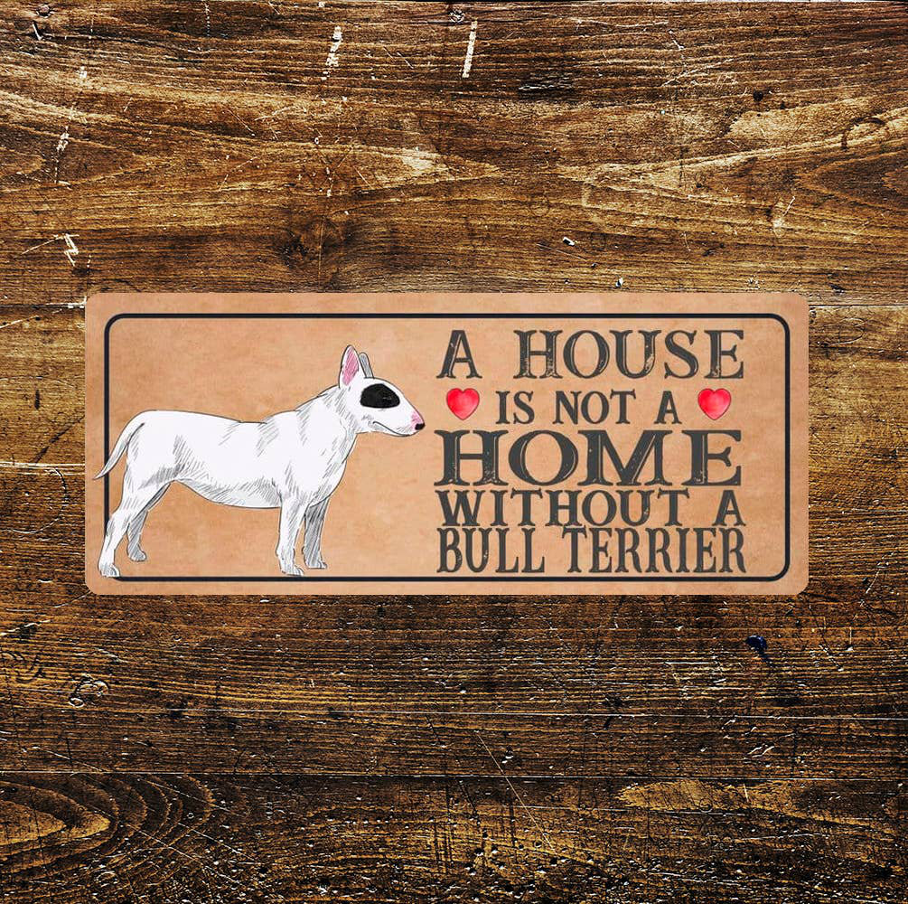 Bull Terrier Dog Metal Sign Plaque