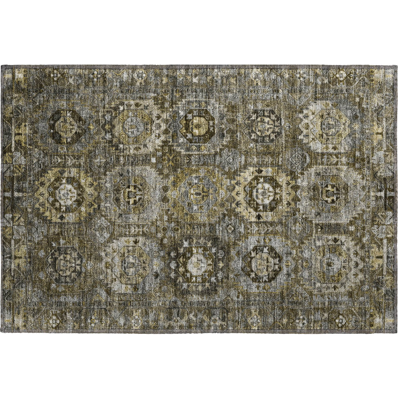 Premium Machine Washable Mayfield Medallions Rug, 1'8" x 2'6", Mocha