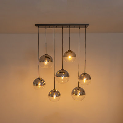 7-light Gradient Mirrored Glass Island Pendant