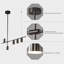5-Light 100cm LED Kitchen Island Pendant Light,Dimmable Modern Chandelier for Dining Living Room-773556740