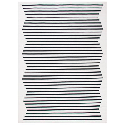 Mando Handmade Cotton Ivory/Black Rug
