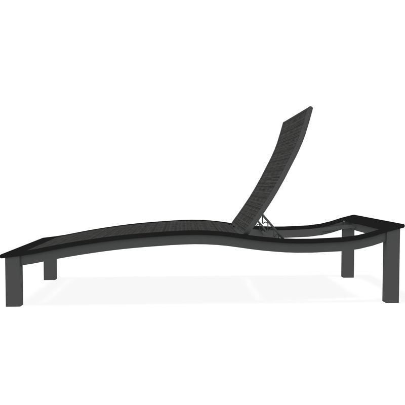 Bazza Sling Aluminum Sling Four-Position Contour Armless Chaise with Marine Grade Polymer Overlay, Alloy Sunbrella®, Graphite