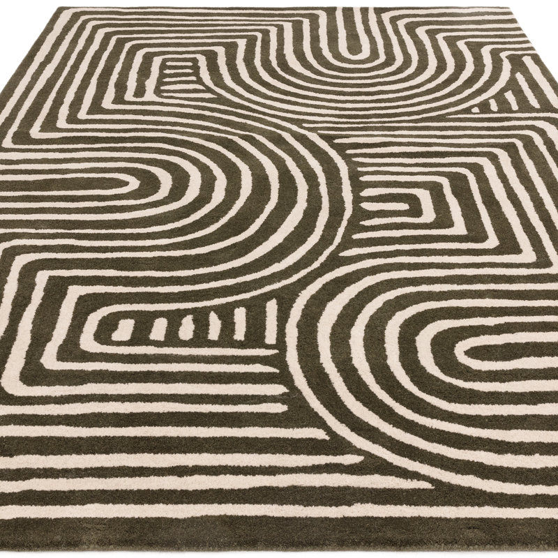 Gina Geometric Wool Hand Tufted Area Rug, Rectangle  160 x 230 cm