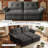 Chenille Multi-Functional Sofa with 2-in-1 Convertible Design