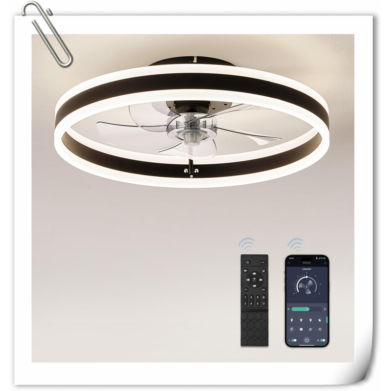 Myhrren Ceiling Fan with LED Lights, Black