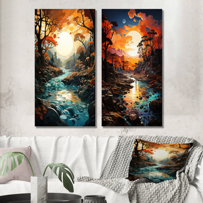 «Native River Of Wisdom - Lakes & Rivers», ensemble d'art mural sur toile