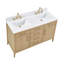 Meuble-lavabo double 55 po avec comptoir en granite blanc Calacatta
