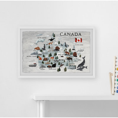 Brassington Wild Canada Map Framed Print