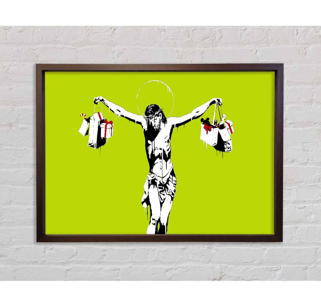 Thank Christ For Shopping Lime - Einzelner Bilderrahmen Kunstdrucke auf Leinwand