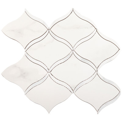 Aluminium de 11 po Ciara x 13 po Carreau de porcelaine mat pour mur et plancher aspect marbre