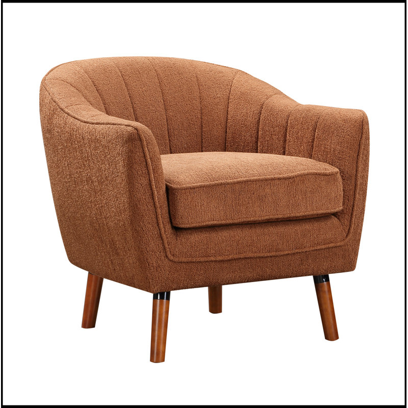 Fauteuil en chenille rouille à 4 pieds, Rouille