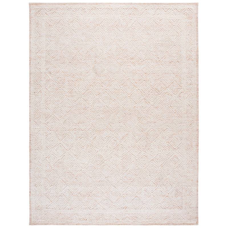Minja 111 Area Rug In Ivory / Orange, Square 6'