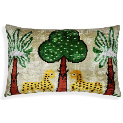 Coussin en velours de soie Safari