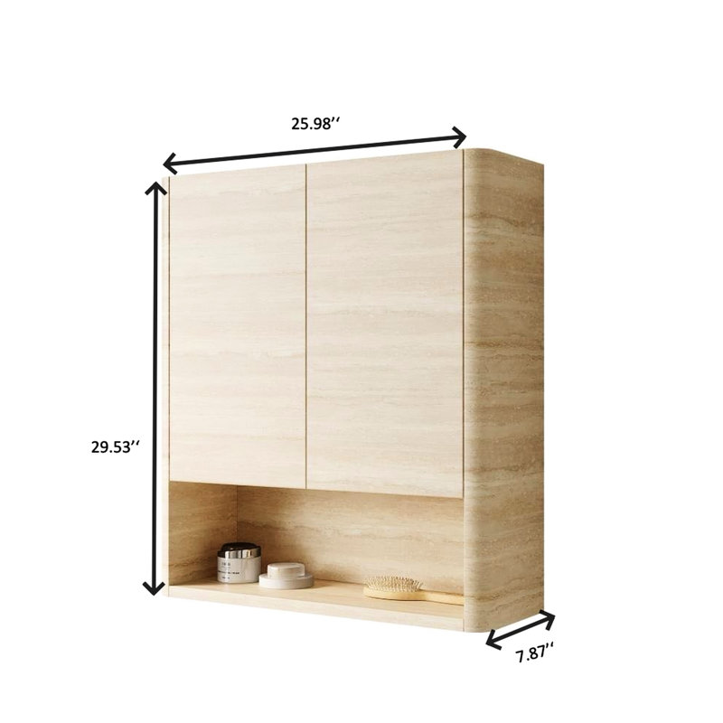 26" Storage Cabinet, Modern Aesthetics Style, High Plywood, Ample Storage, System For Bathroom, Kitchen, Laundry Room Bathroom Cabinet With Doors And Shelf, Feature, Excellent Dimensional Stability,