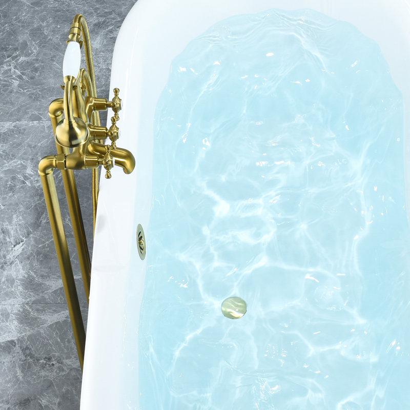 Elegant White Acrylic Clawfoot Freestanding Bathtub