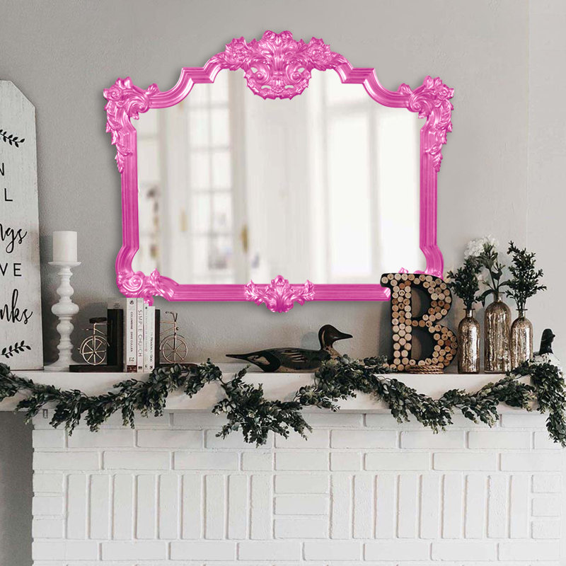 Miroir décoratif traditionnel, Rose vif