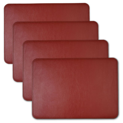 Reversible Faux Leather 17”x12” Rectangular Placemats Set of 4