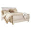 Très grand lit-bateau Isla, fausses planches, décor en métal sculpté, bois blanchi-118778074