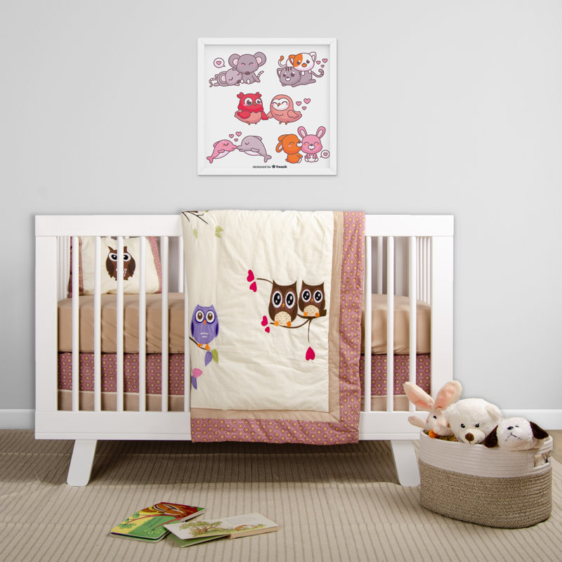 Ensemble de literie pour lit de bébé hibou 9 pièces Knupp