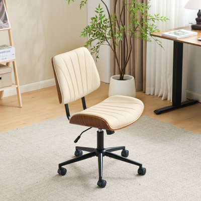 PU Trapezoid Curved Back Swivel Office Chair