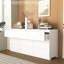 Commode blanche à 9 tiroirs pour la chambre à coucher, commode large moderne sans poignées, commode de rangement en bois pour le salon, couloir, entrée-1090795377