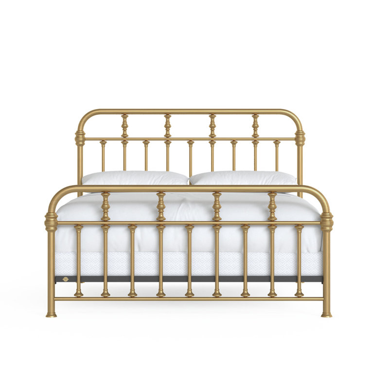 Lit en laiton Custom Couture, Très grand californien, Brushed Brass Lacquered