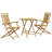 2 - Person Bamboo Wood Patio Dining Set with Square Table