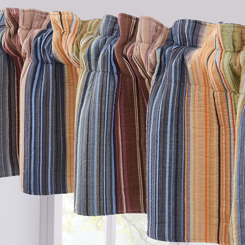 Cantonnière matelassée Katy Greenland Home Fashions - H 16 po 100% coton avec passe-tringle, l 84 po