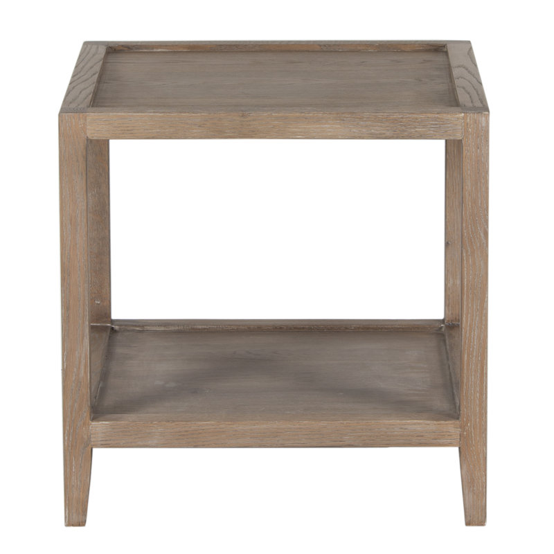 Table de bout en bois de chêne blanc massif Chaidez, brun