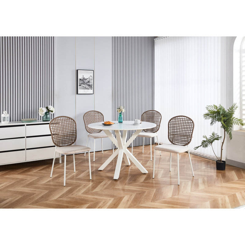 5 pièces de style Mid-Century: plateau de table et pieds en métal pour 4 à 6 personnes, table basse à piédestal, à couper le souffle à la mode 1 + 4 avec pieds