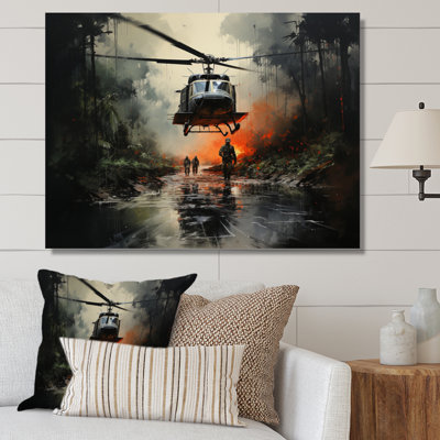 " Military Helicopter In Vietnam War " Mixed Media Print