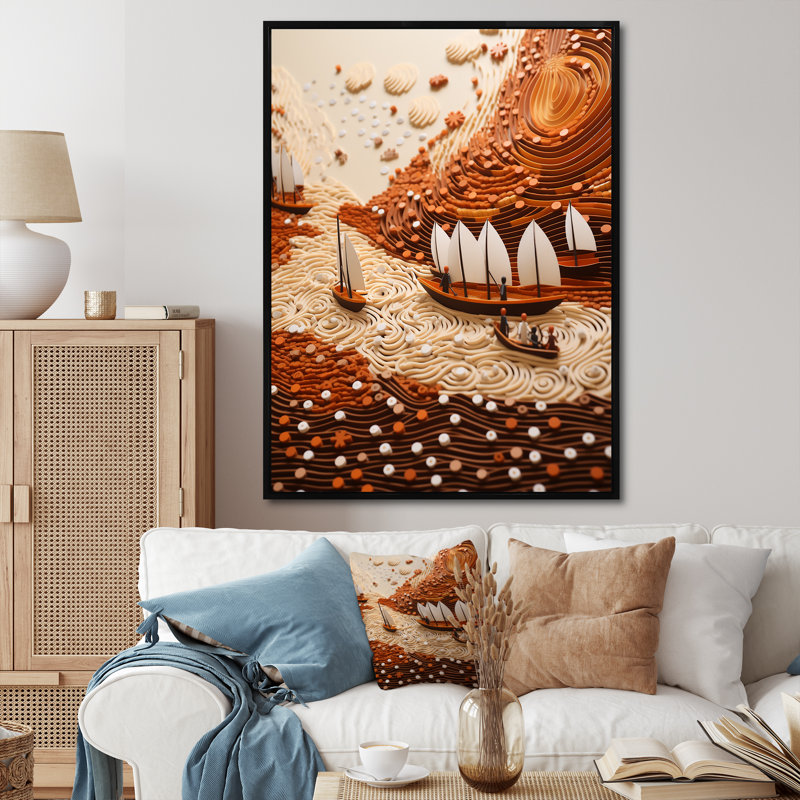 «Orange River Reverence Dream» 2, Cadre flottant noir, H 32 po x l 24 po x P 1 po