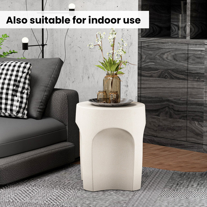 Outdoor Side Table, White, Individual