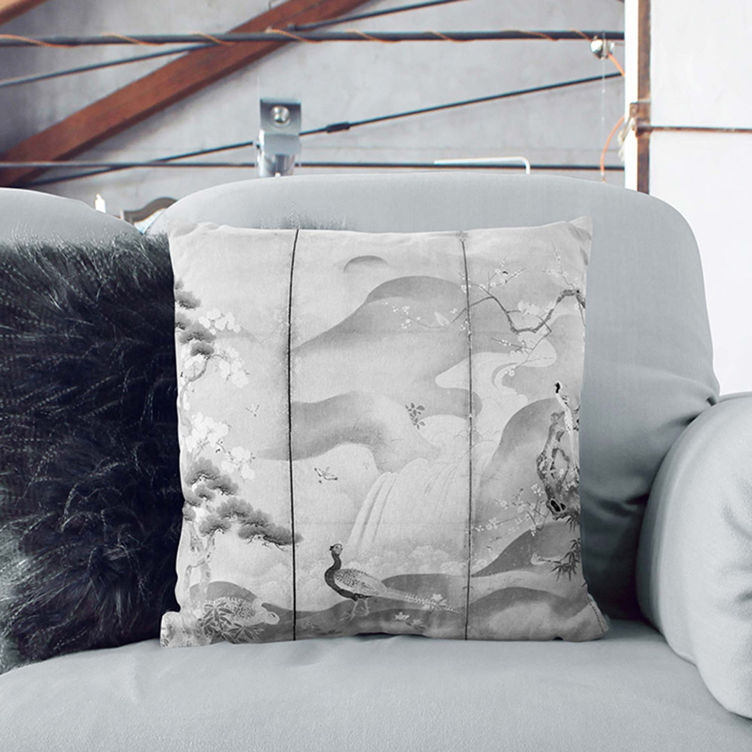 Birds and Flowers of the Four Seasons Cushion with Filling